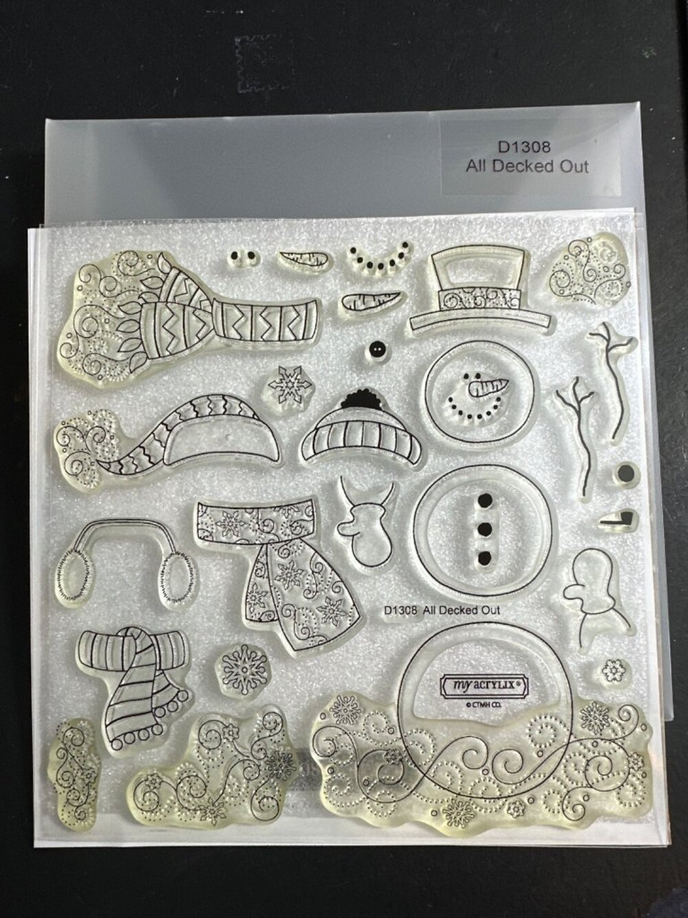 CTMH D1408 All Decked Out, Build a Snowman Cling Stamps